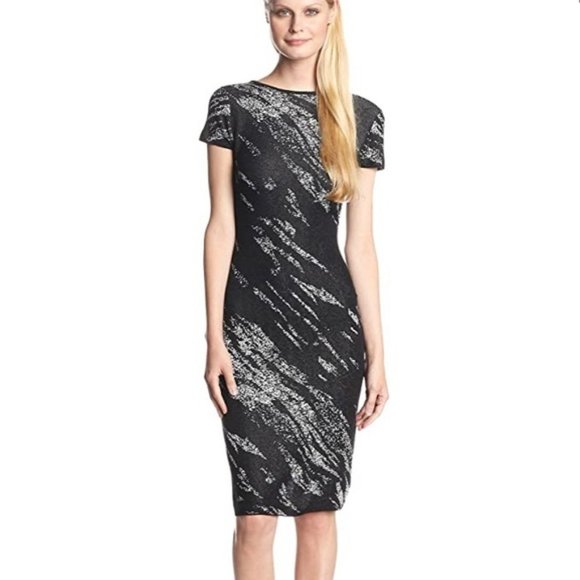 BCBGMAXAZRIA Jackee Crackled Jacquard Dress M - Picture 1 of 5